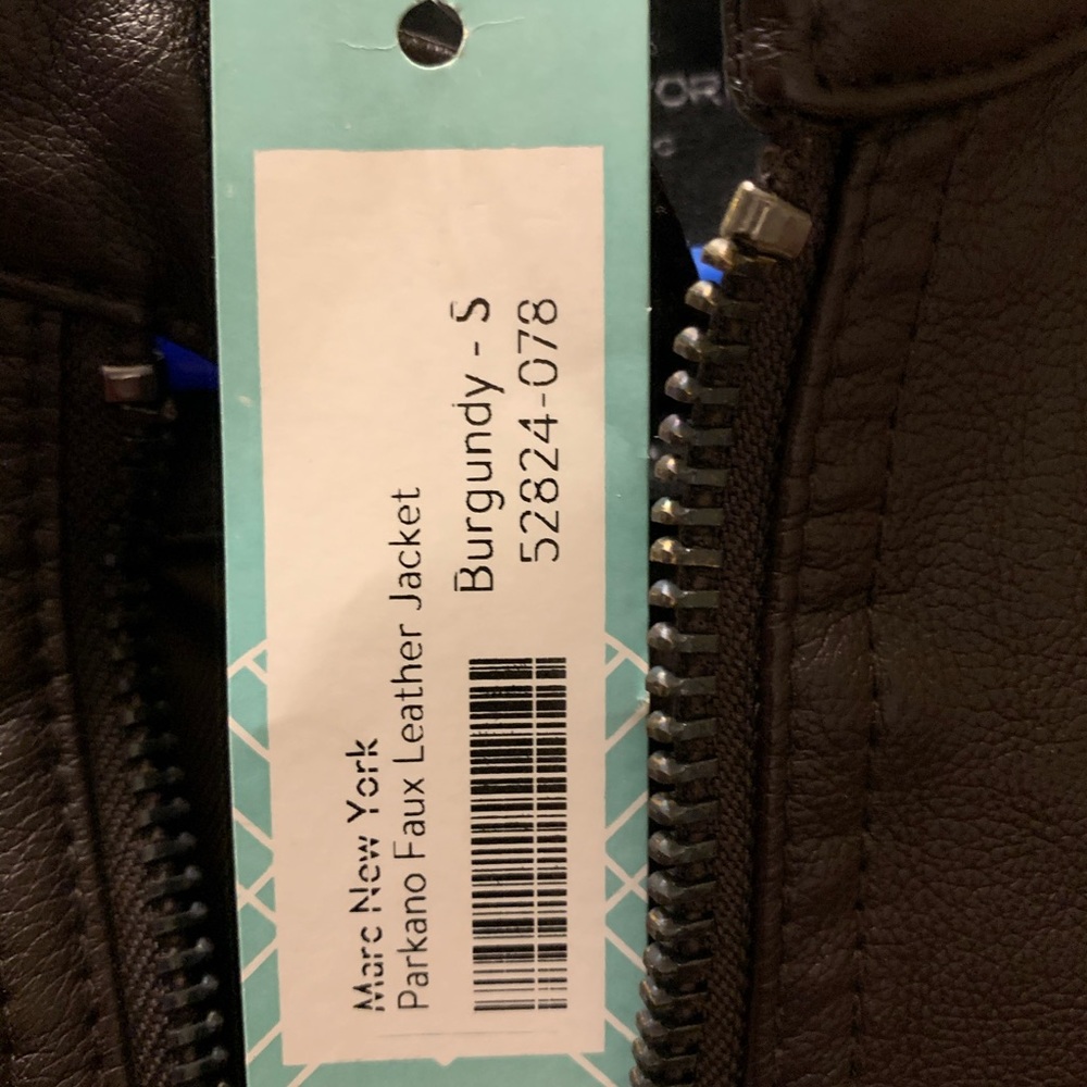 Marc New York Faux Leather Jacket Burgundy S  Stitch Fix NWT - Picture 7 of 7